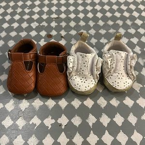 Baby girl shoes, set of 2, size 1. Lucky Brand and Target.